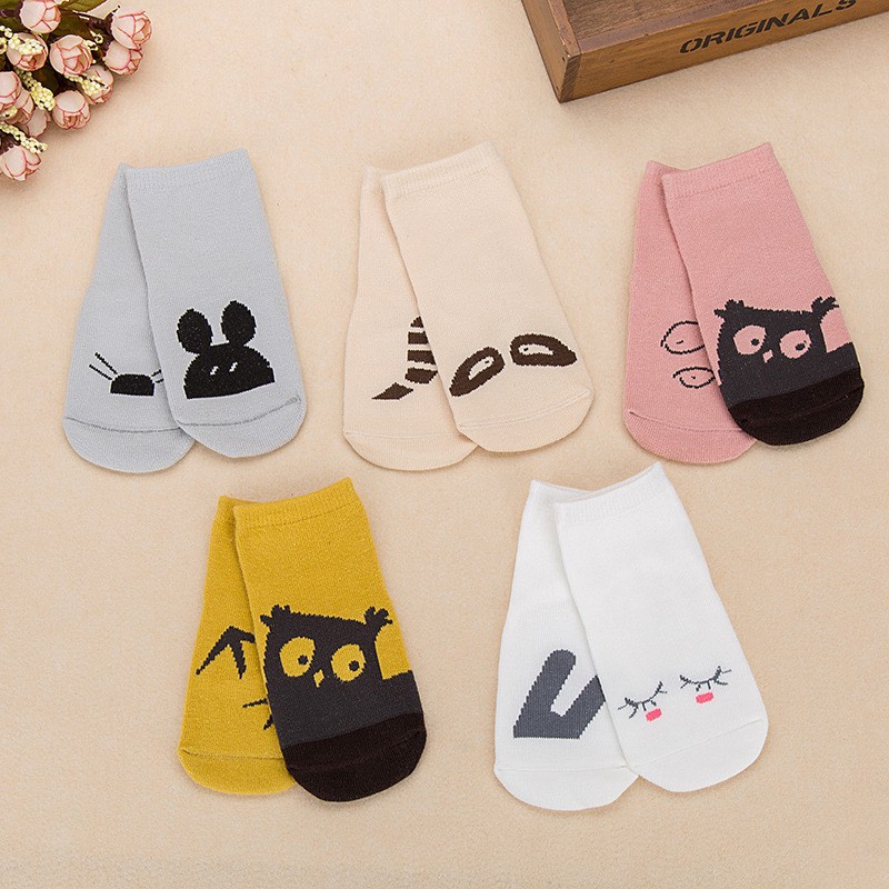 Tất cao cổ cotton chống trơn trượt họa tiết đáng yêu Pony Kid cho bé từ 0-3 tuổi