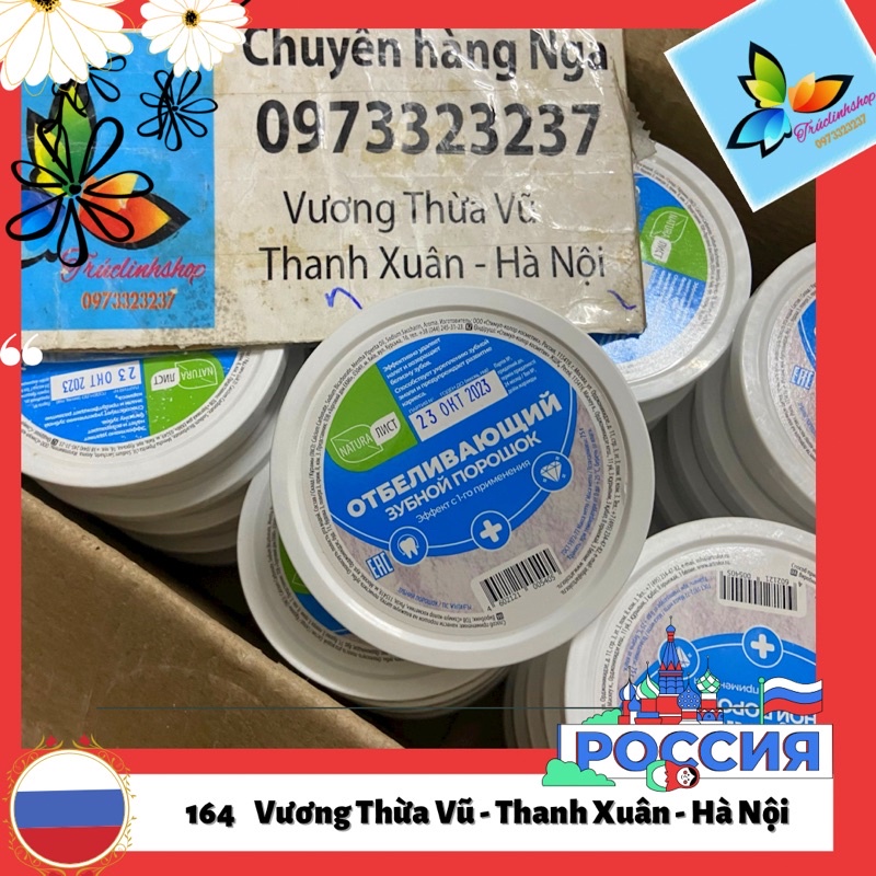 Bột tẩy trắng răng Nga triết suất bạc hà 75ml