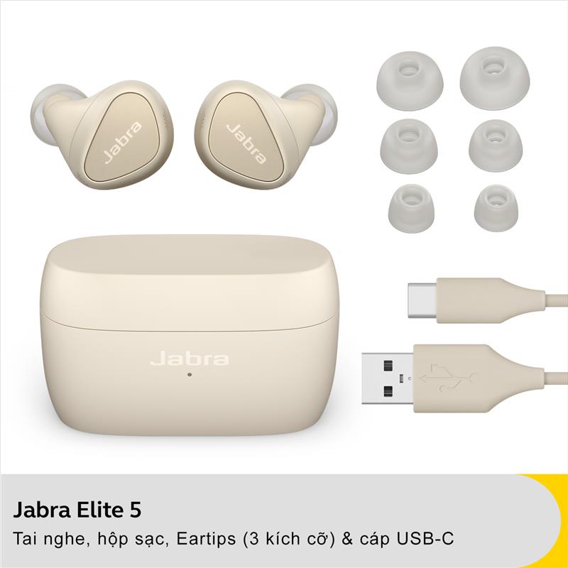 Tai nghe Bluetooth True Wireless Jabra Elite 5 Hàng Chính Hãng