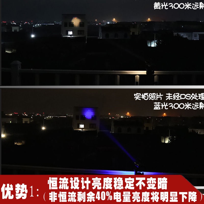 Đèn Pin Câu Cá Ban Đêm Công Suất Cao USB Ánh Sáng Xanh Tím Chống Nước