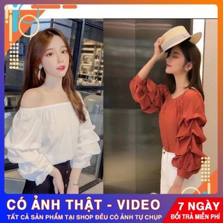 Áo sơ mi nữ tay bèo cổ tròn | Sơ Mi Lụa Dài Tay - Hàng VNXKK 💥 FREESHIP