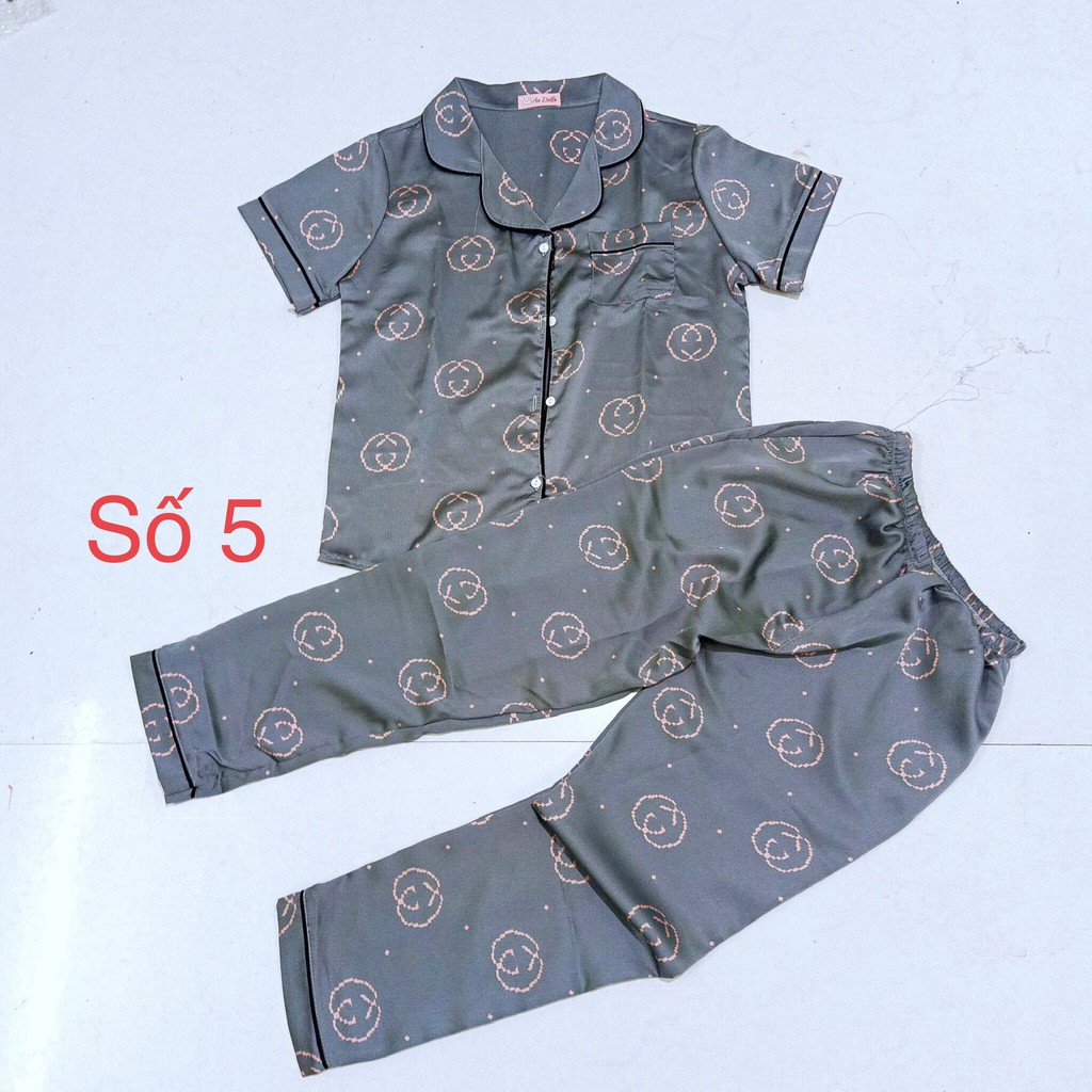 Đồ ngủ Lụa Satin Pijama tay ngắn - quần dài - Nhiều Mẫu | BigBuy360 - bigbuy360.vn