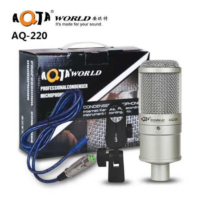 [tặng full phụ kiện] trọn bộ combo micro AQ220 + sound card K3000 + full phụ kiện livestream karaoke thu âm chuẩn xịn