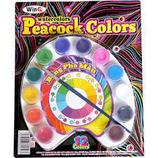 Sale  màu vẽ Con công, màu nước 12 màu