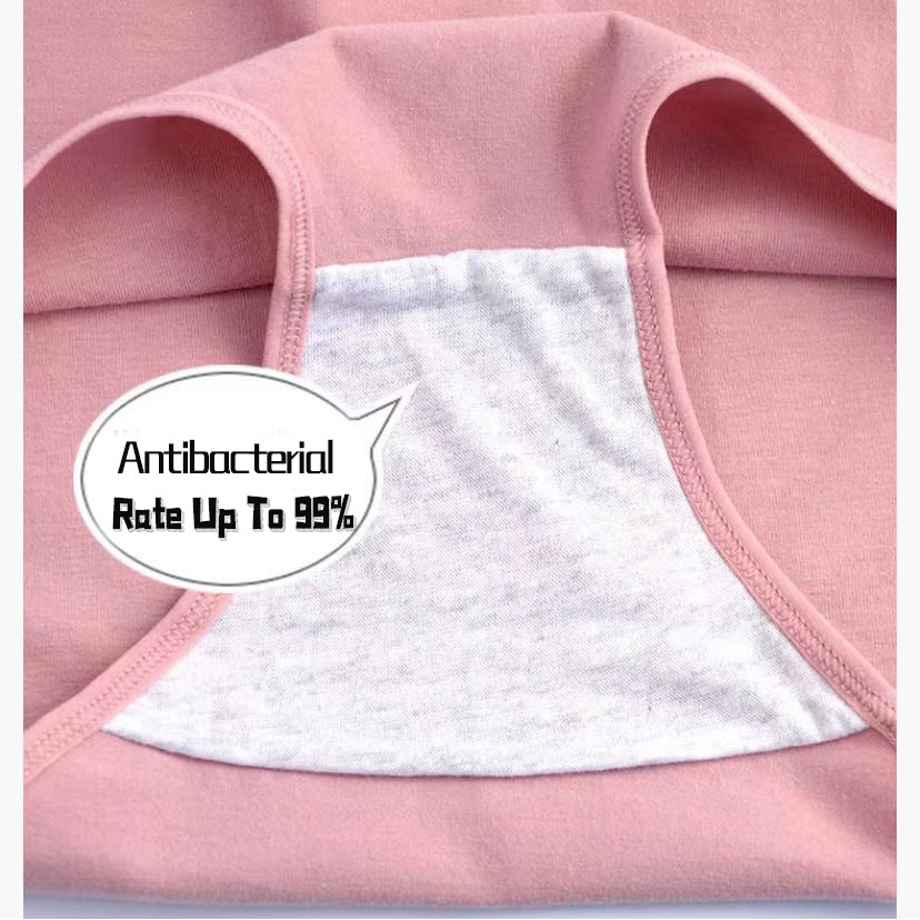 Quần Lót Cotton Lưng Cao Kháng Khuẩn Thoáng Khí 6 Màu Tùy Chọn Size M-3xl Cho Nữ