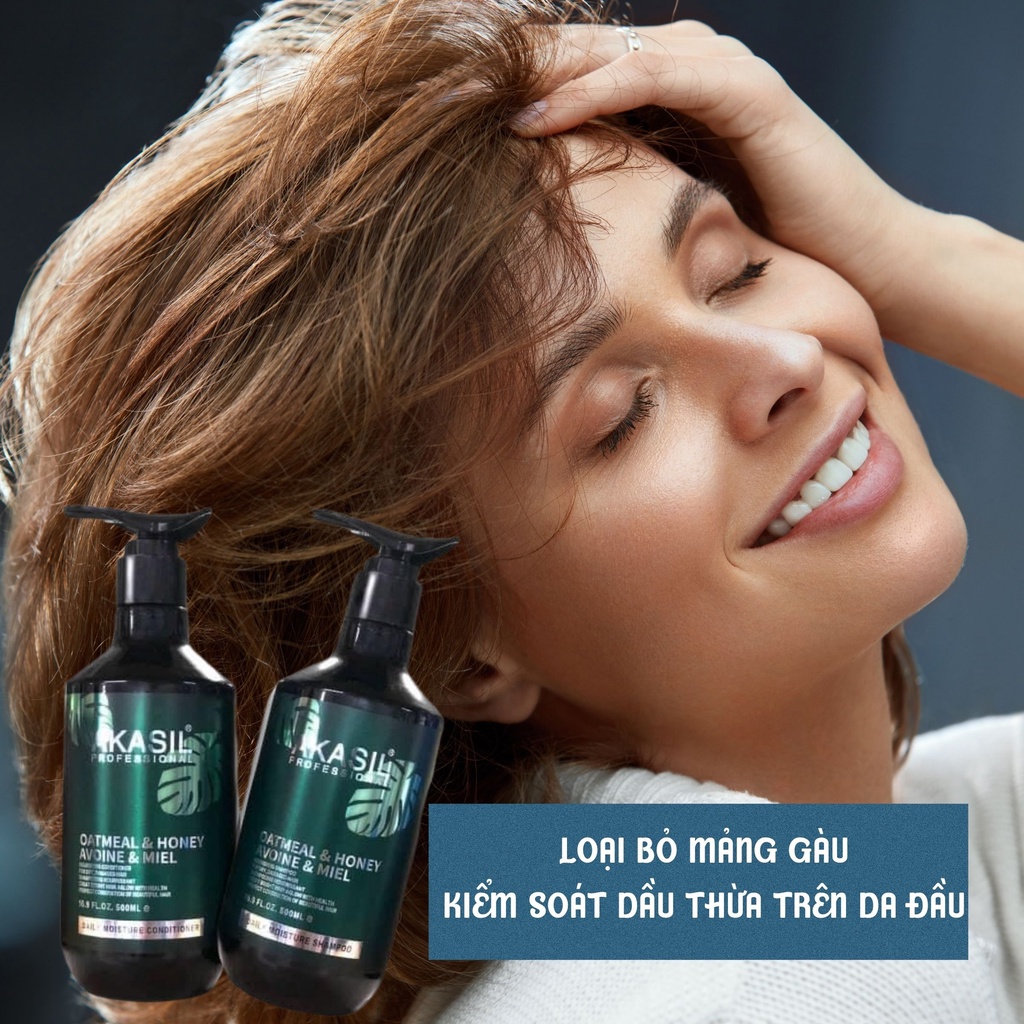 Dầu Gội AKASIL Tái Sinh Siêu Mượt Hương Nước Hoa ngăn gàu ngăn rụng tóc hàng hiệu chính hãng cặp 500ml - 1000ml