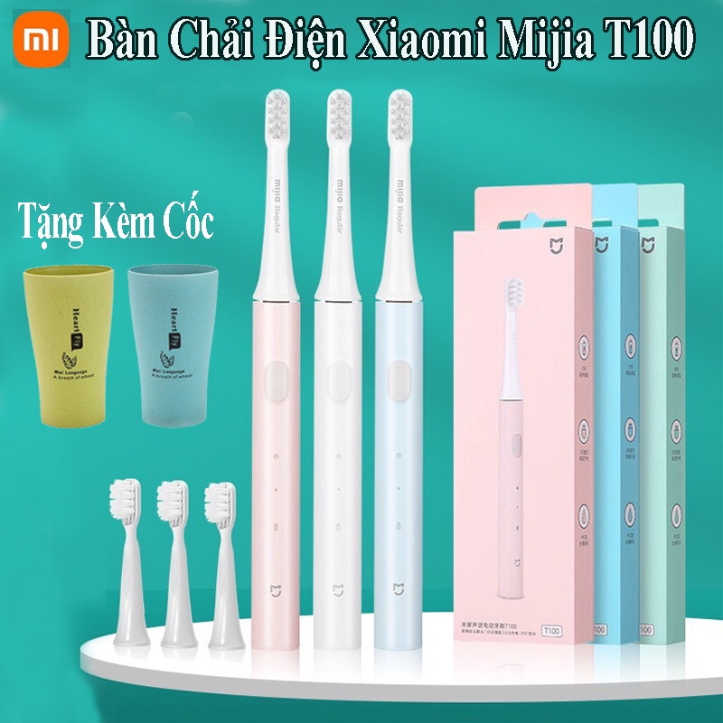 Bàn Chải Đánh Răng Điện Xiaomi Mijia T100 - Bàn Chải Điện Rung Sóng Âm Sạc Điện Đa Năng - BH 6 Tháng