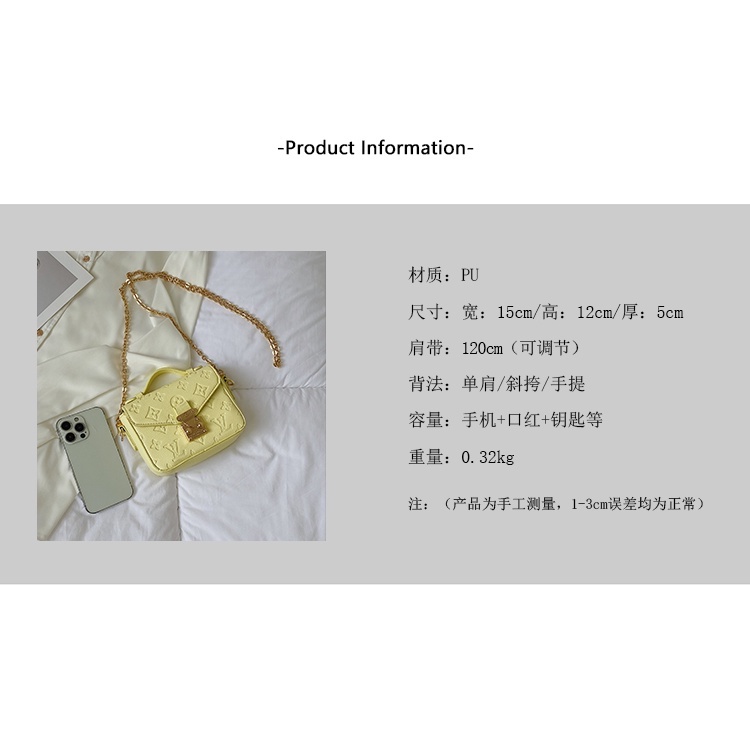 LOUIS VUITTON Lv Túi Xách Đeo Vai Phối Dây Xích Phong Cách Thời Trang Âu Mỹ Dành Cho Nữ