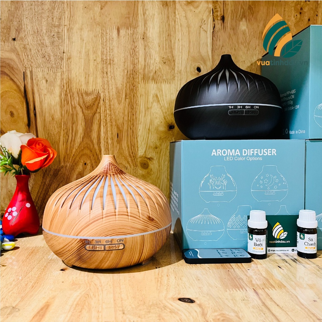 Máy khuếch tán tinh dầu thơm phòng Aroma Diffuser 550ml [NHIỀU MẪU] máy tinh dầu xông phòng khuếch tán bay cao thơm lâu