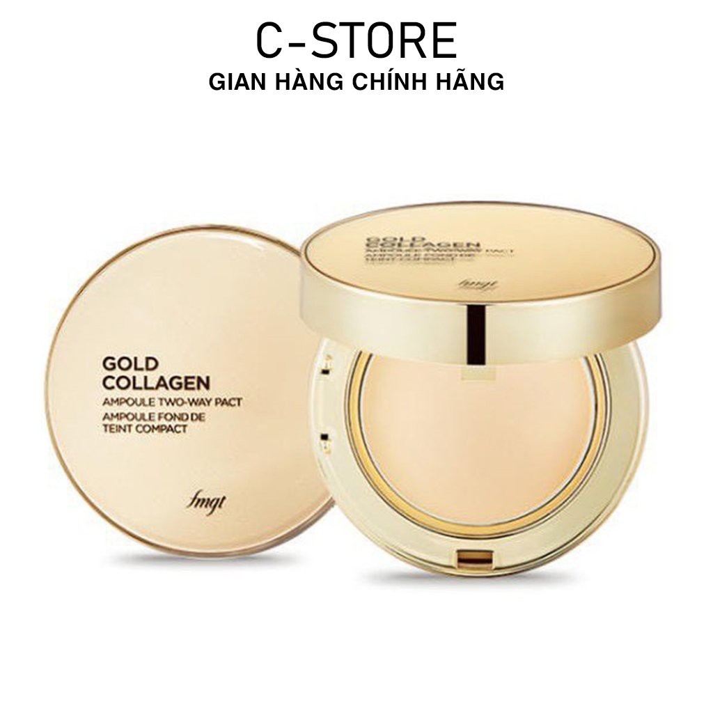 Phấn phủ TheFace.Shops Gold Collagen Ampoule TwoWay Pact - CSTOREVN