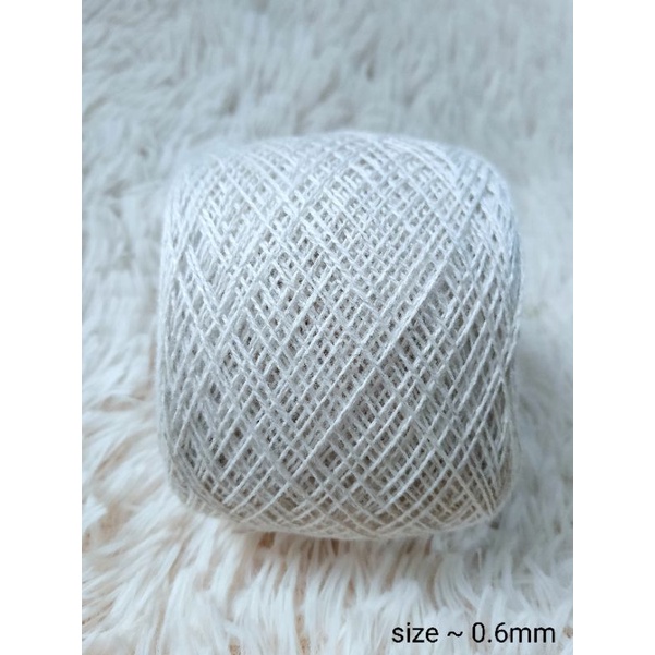 Sợi lace cotton Hàn, 0.6mm, đan móc áo váy