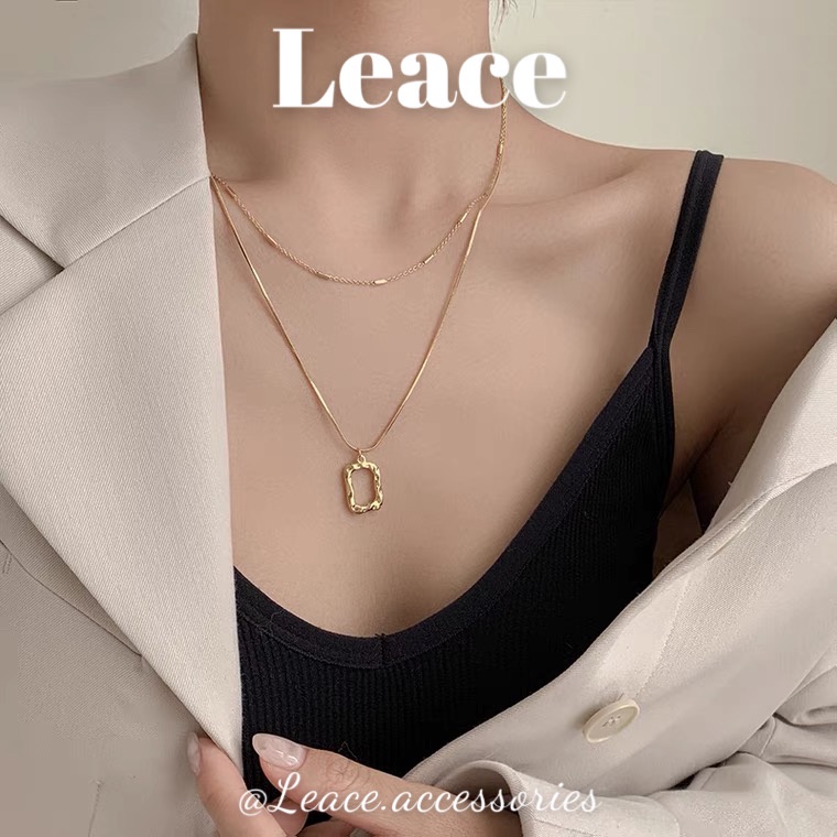 Dây chuyền nữ, vòng cổ nữ hợp kim hai lớp NL022 Leace.accessories