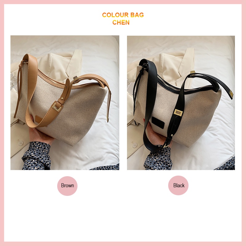 Túi đeo vai túi xách nữ CHEN, túi ví vải canvas Nga dây đeo da Pu cao cấp mang đi làm đi chơi TX119