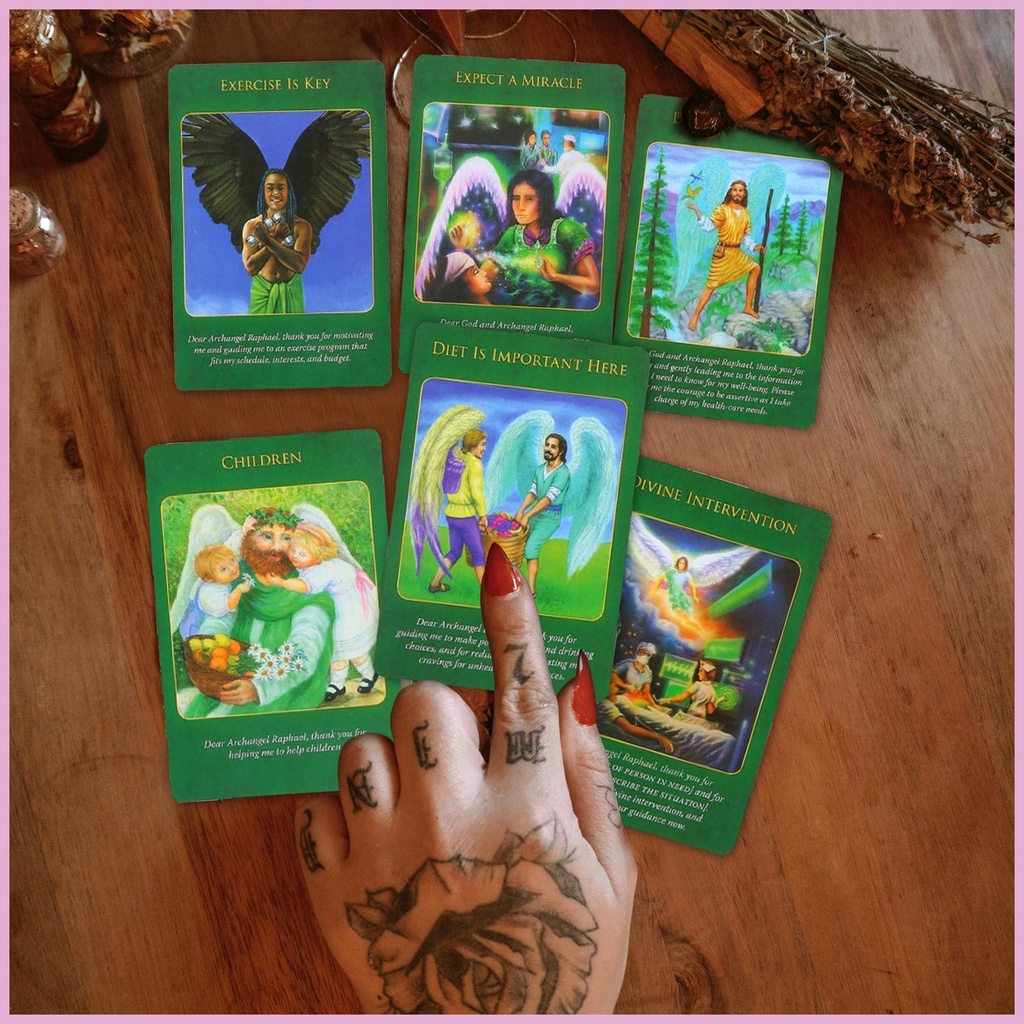 Bộ Bài Tarot Phiên Bản Tiếng Anh Archangel Raphael Healing Oracle Cho Người Mới Bắt Đầu