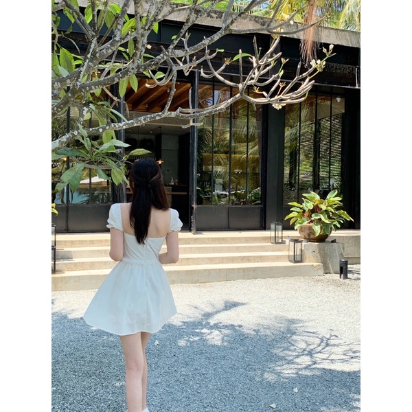 Đầm Váy Nhún Eo Viền Ren