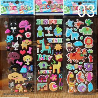 Set 10 miếng dán hoạt hình 3D cho bé