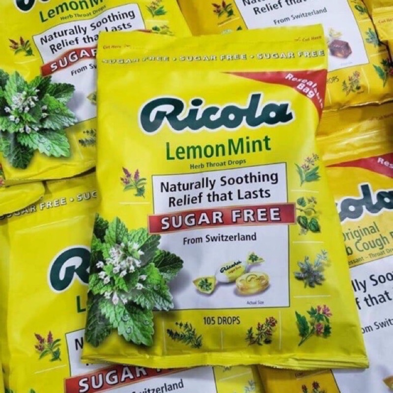 Kẹo RICOLA LEMONMINT ngậm ho không đường 105 viên