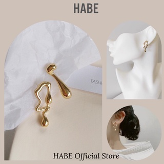 Khuyên tai dáng ngắn trìu tượng bất đối xứng Hàn Quốc HABE PKKT018