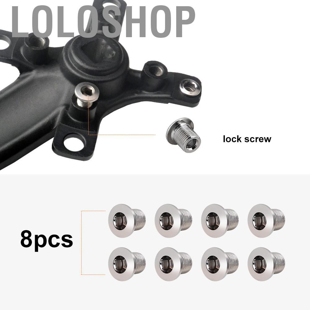 Loloshop 8Pcs/Pack Mountain Road Bicycles Chain Wheel Crankset Locking Screws Bolts Parts