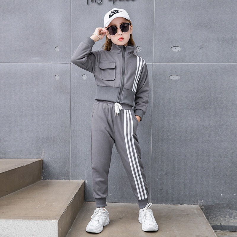 Bộ Thu Đông Thể Thao Cho Bé Gái và Bé Trai Áo Dài Tay Quần Dài Chất Liệu Nỉ Chaarlie Kids