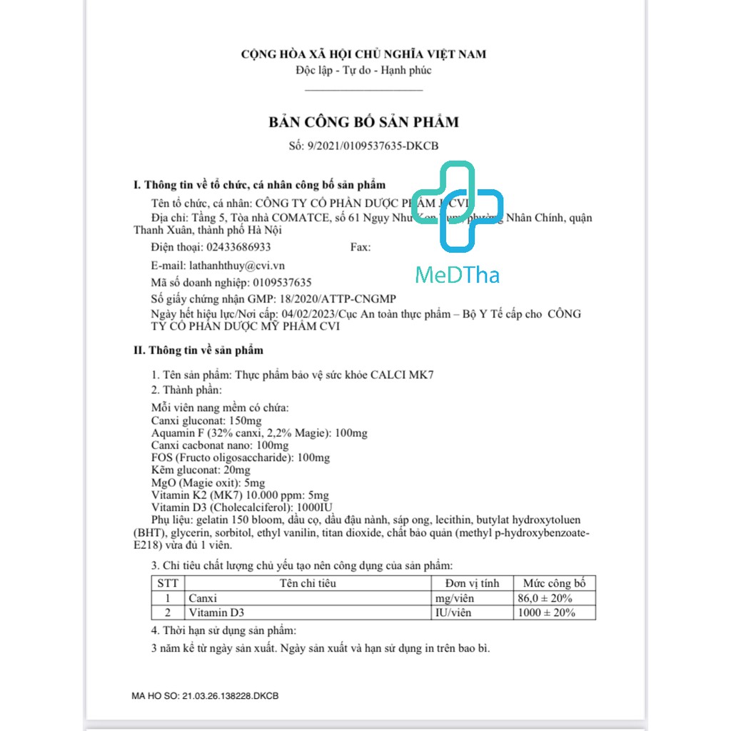 Calci MK7 - Bổ Sung Canxi và Vitamin D3 Giúp Phát Triển Chiều Cao, Xương Răng Chắc Khỏe