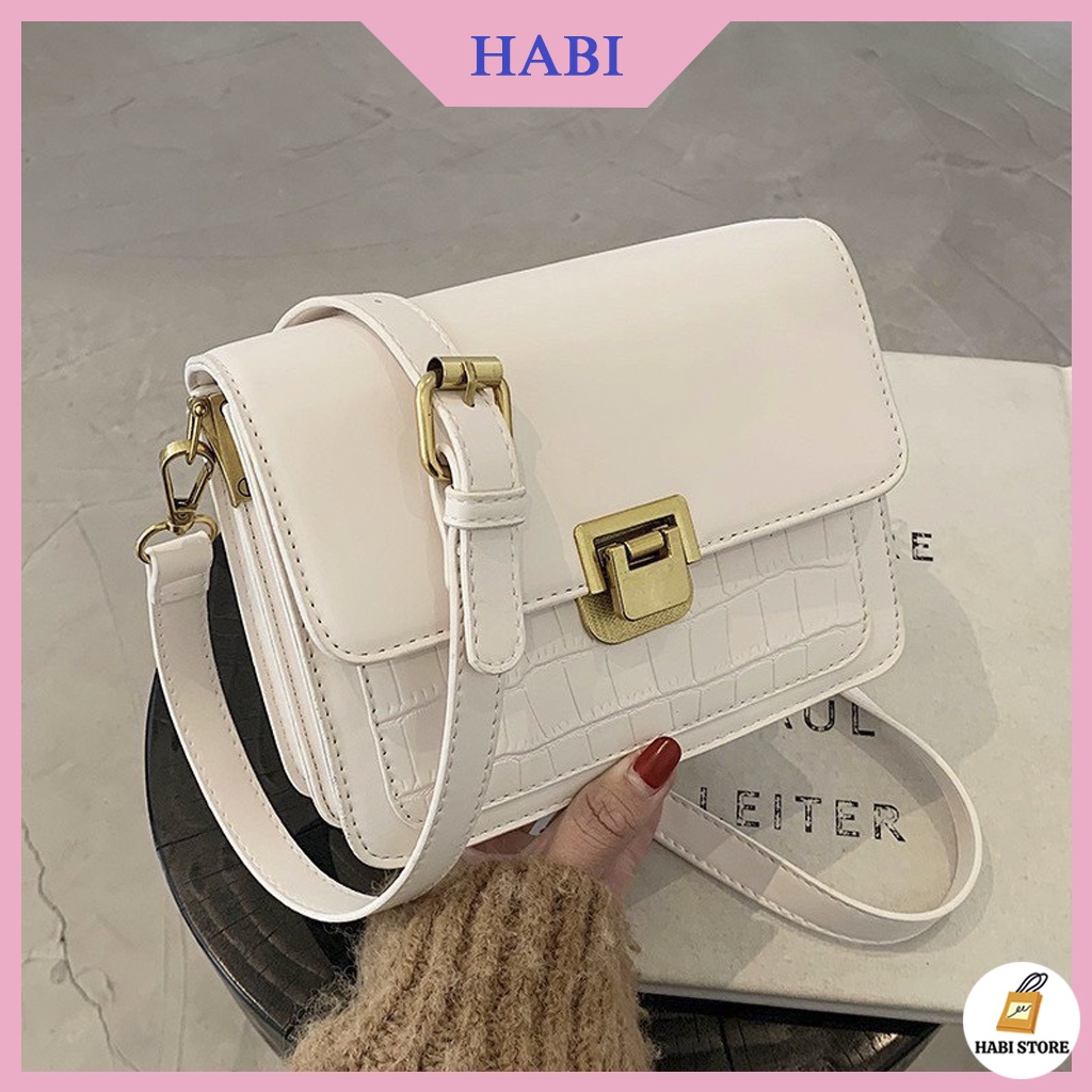 Túi xách nữ đeo chéo đẹp kẹp nách đeo vai cao cấp khoá gập màu sắc basic dễ phối đồ phong cách thời trang Hàn Quốc M120