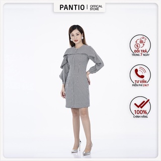 Đầm công sở chất liệu dạ len dáng suông dài tay FDC92895 - PANTIO