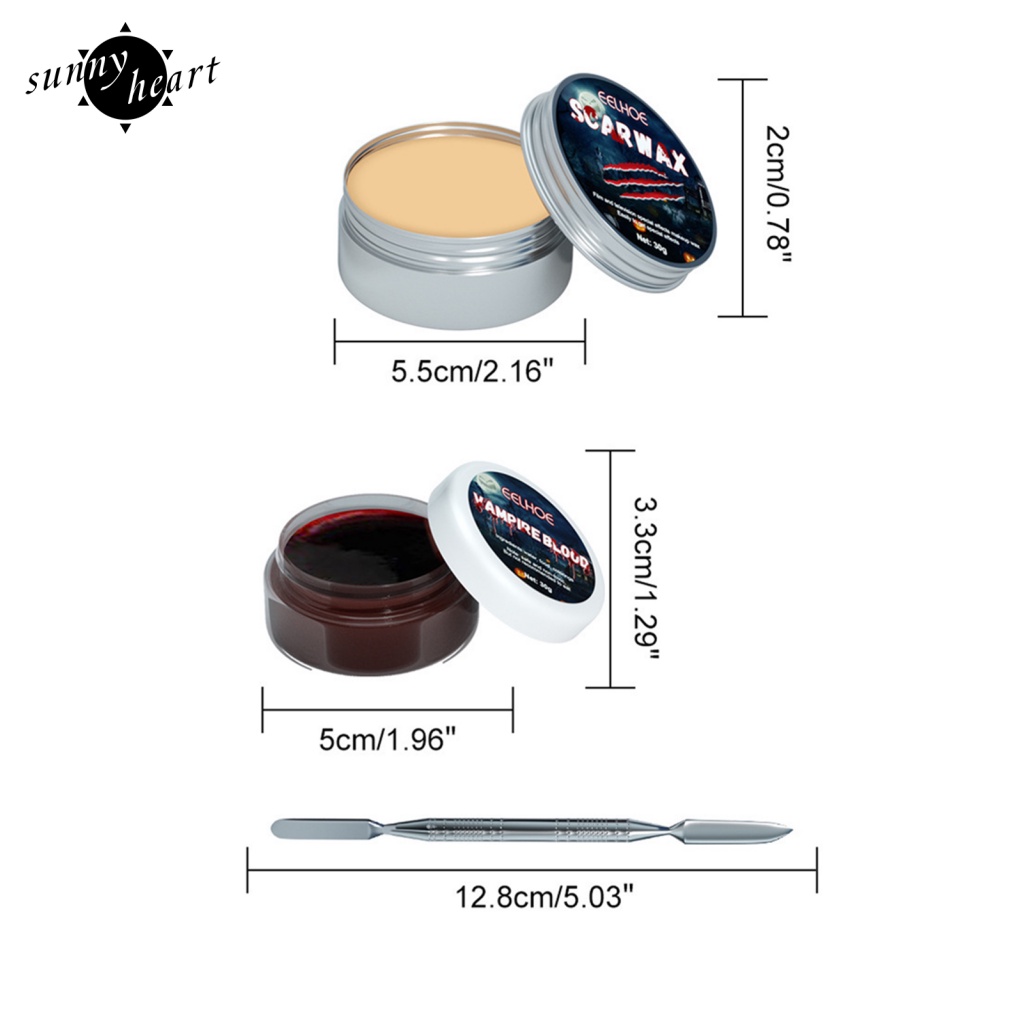 Set 3 Sáp Tạo Mẫu Vết Sẹo Giả Hóa Trang Halloween