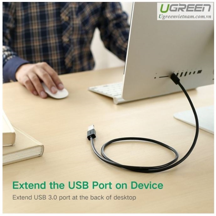 Cáp nối dài USB 3.0 UGREEN 1 đầu đực - 1 đầu cái mạ vàng 0,5m/ 1m/ 1,5m/ 2m/ 3m/ 5m/ 10m
