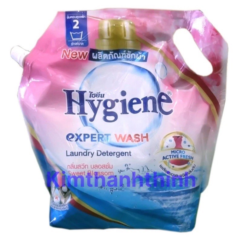 Nước giặt xã HYGIENE đậm đặc túi 1800 ml màu Hồng- Thái Lan