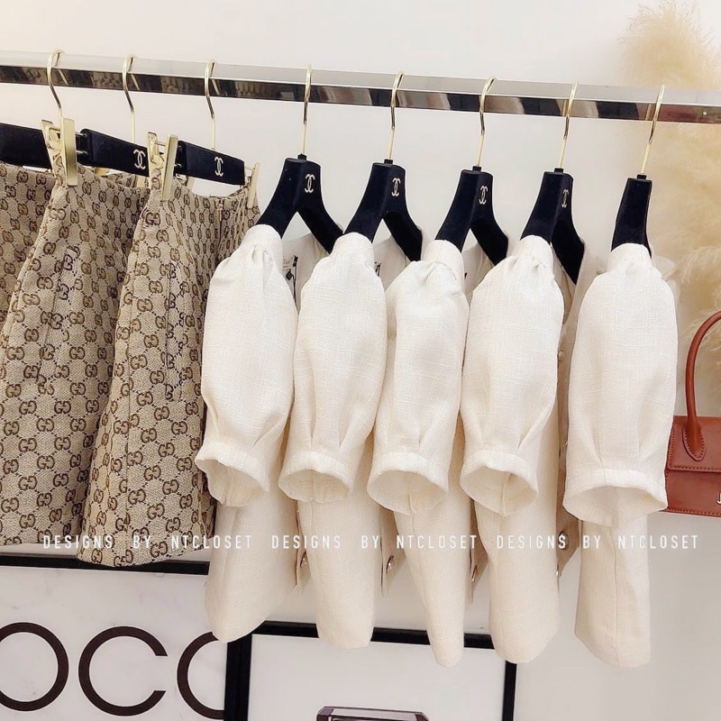 SET ÁO DẠ KEM CỔ VUÔNG CÚC NGỌC MIX QUẦN ĐÙI GC IN KÍN