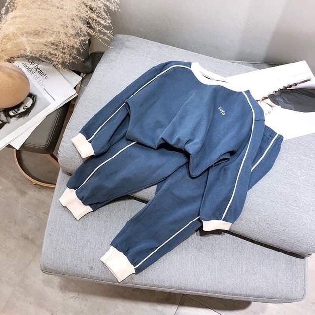 Bộ trơn da cá chạy viền siêu sang cho bé