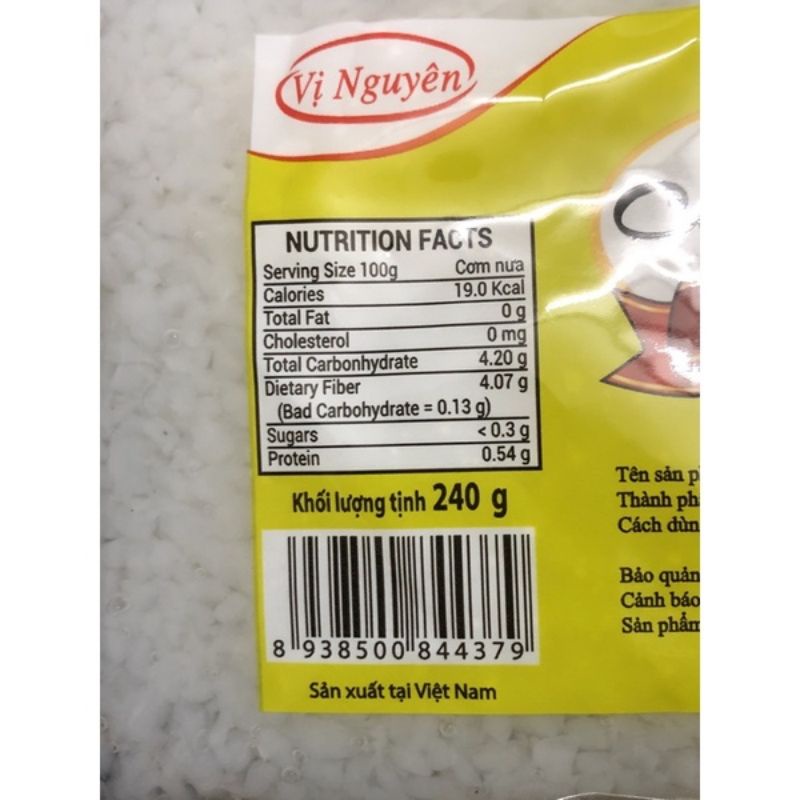 Cơm Nưa Vị Nguyên ăn kiêng Keto, Das, Lowcarb, Eatclean, Người tiểu đường gói 240 gram