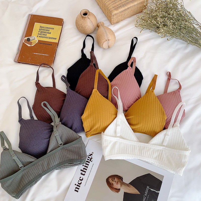 Áo ngực bra cotton nơ Vanvene free size mới cân nặng phù hợp 40-55kg chất liệu cotton thấm hút A002 | BigBuy360 - bigbuy360.vn