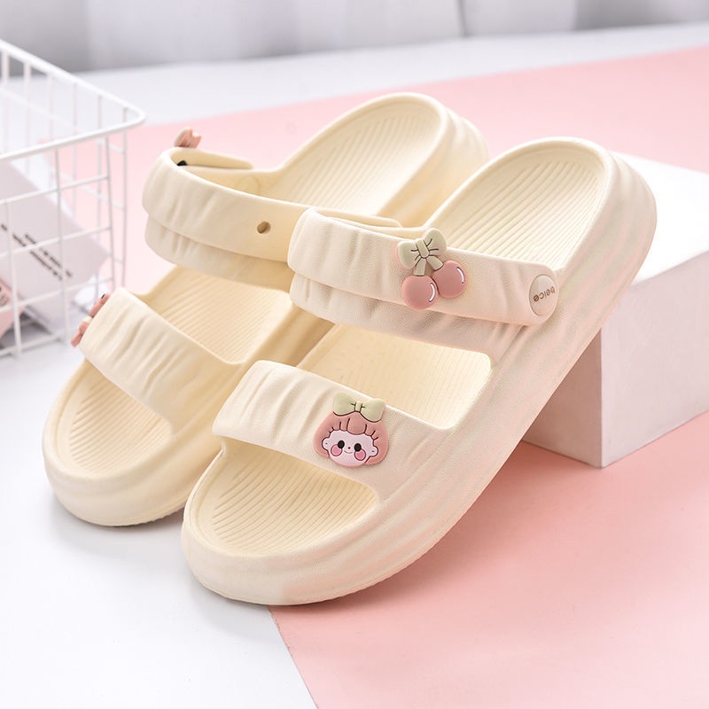 Dép bánh mì đế cao Dép đi biển Dép dễ thương Dép Sandal Họa Tiết Hoạt Hình Thời Trang Mùa Hè
