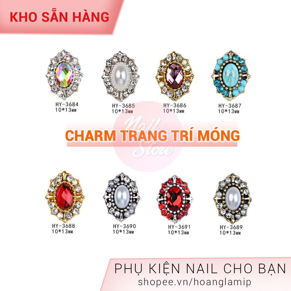 Charm đá gắn móng tay phong cách điểm nhấn A01 Nail Wax Co