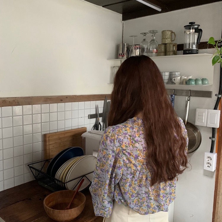 Áo Sơ Mi Chiffon Tay Dài Dáng Rộng In Hoa Phong Cách Hàn Quốc Thời Trang Mùa Xuân Mới Cho Nữ