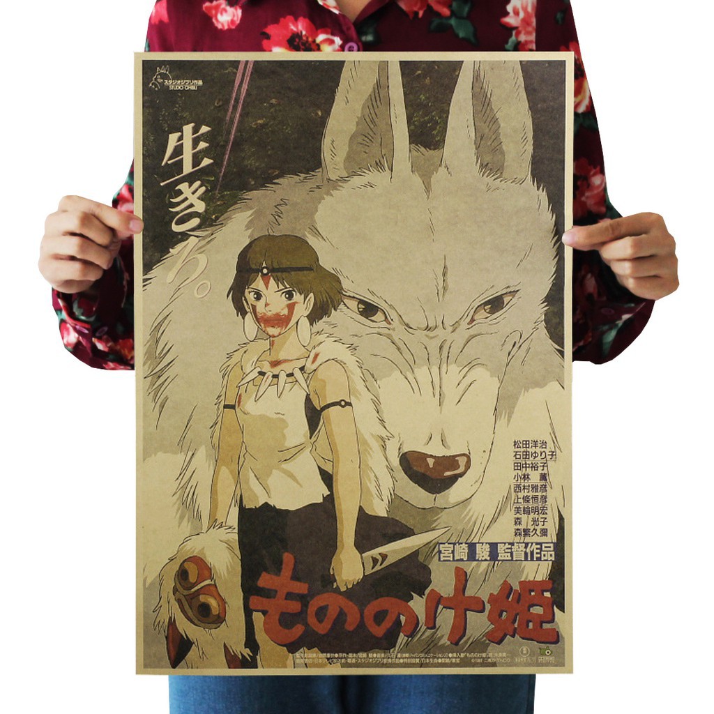 Poster anime treo tường phong cách retro 51x35.5cm