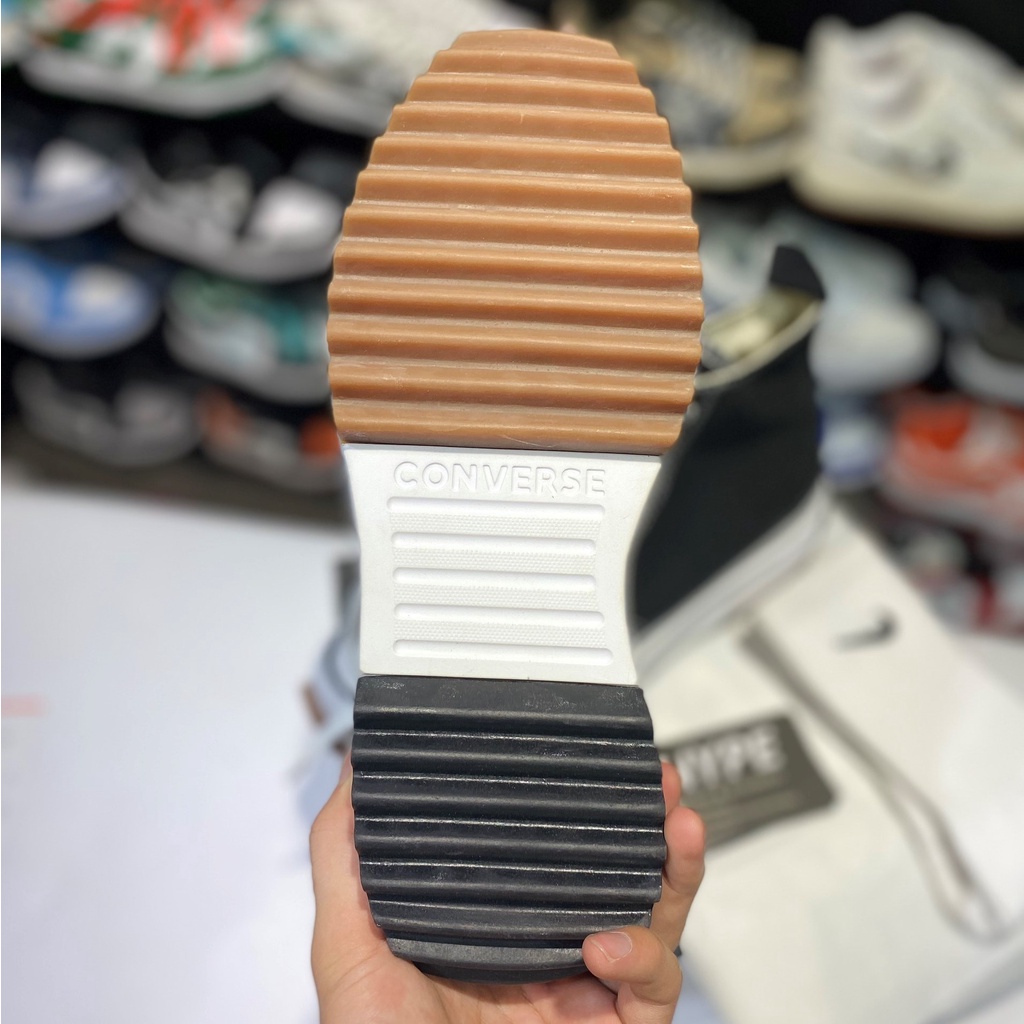 Giày sneaker nam nữ cổ cao : Converse Run Star Hike Hi Black/ White | Phiên bản 1:1 .