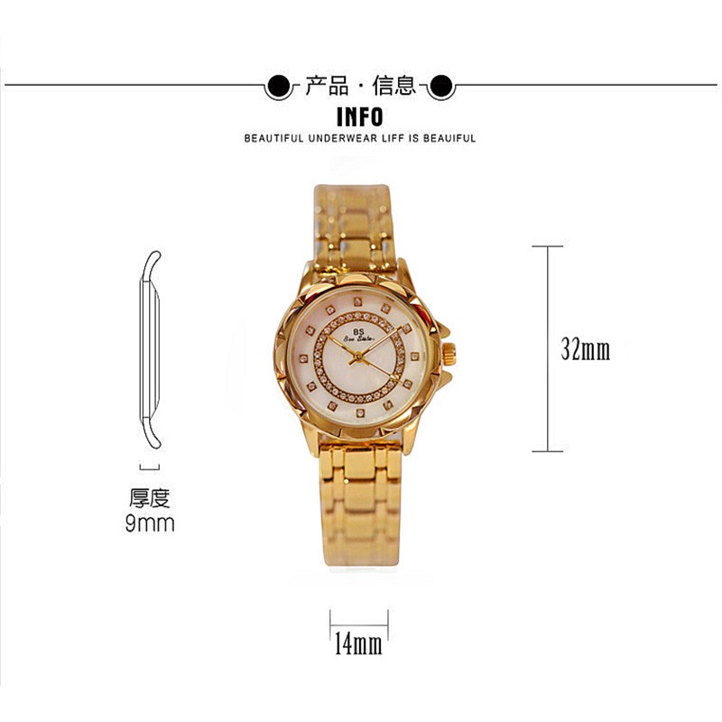 Đồng Hồ Nữ BS 01 Bee Sister Chính Hãng Dây Thép Thời Trang Mặt Đính Đá Cao Cấp | BigBuy360 - bigbuy360.vn