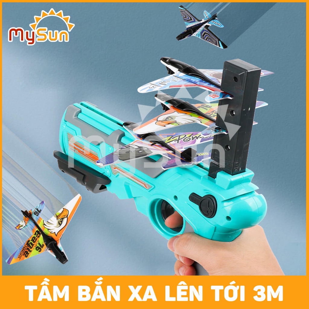 Bộ đồ chơi trẻ em súng nhựa phóng bắn máy bay cho bé MySun