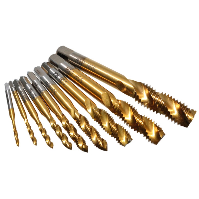 Bộ 9 Mũi Khoan Xoắn Tốc Độ Cao HSS M2-M12 Bằng Thép Titan