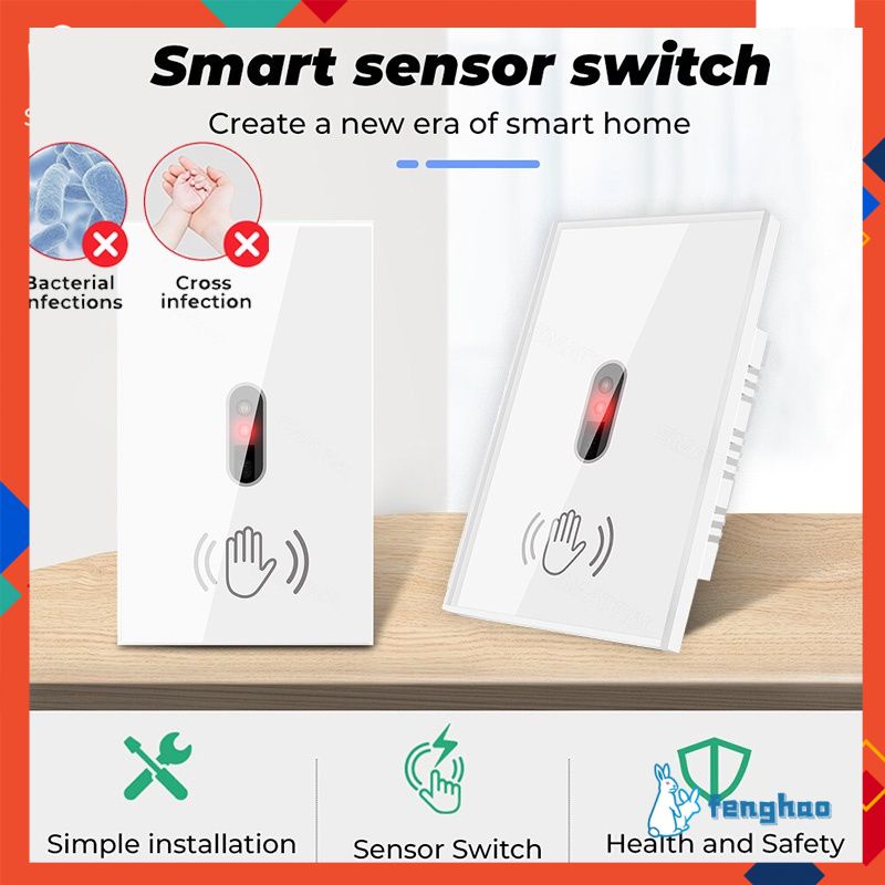 Thông Minh Đèn Công Tắc Cảm Biến Hồng Ngoại, Kính Cường Lực Trung Tính Dây 90-250V Không Cảm Ứng Cần Thiết