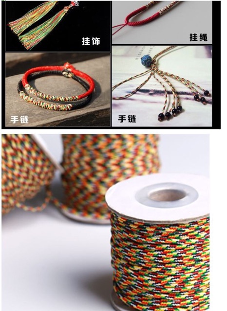 Dây chỉ ngũ sắc tết vòng tay - -100M