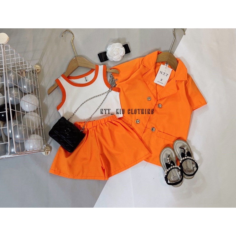 Bộ 3 chi tiết giả vest bé gái