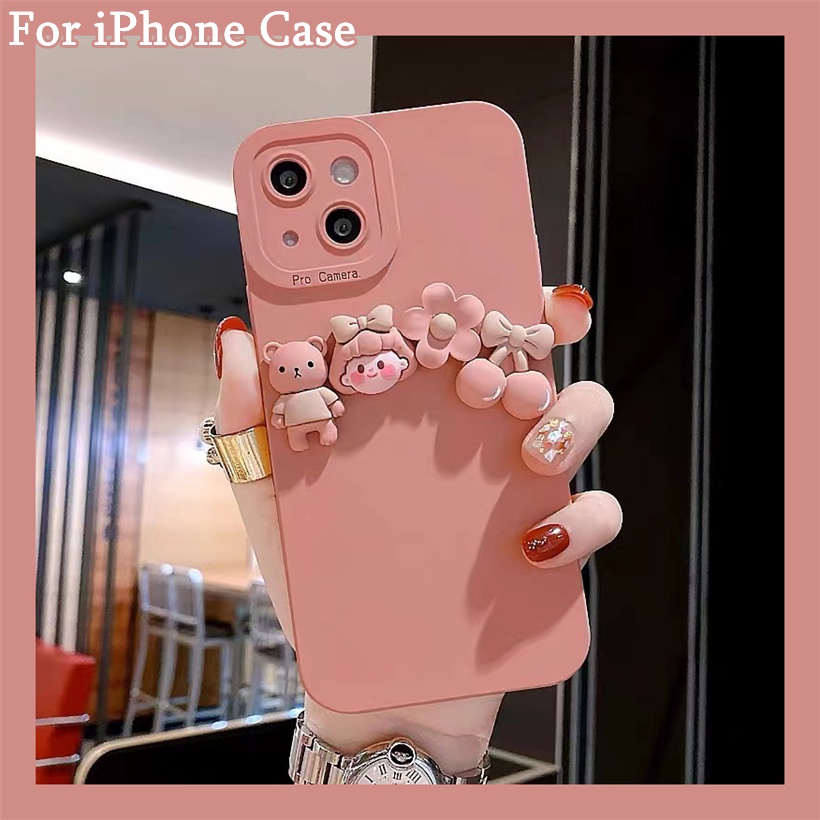 Ốp điện thoại gắn hoa màu hồng cho iPhone 13 12 11 PMax 13 12 pro 13 12M X Xs Max XR 7 8 Plus