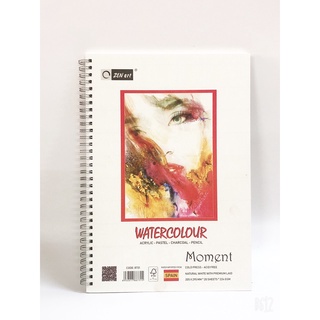 vở vẽ màu nước Watercolour - Sổ vẽ lò xo ZEN art Momnet A4 vẽ màu nước - HOKAMI Store