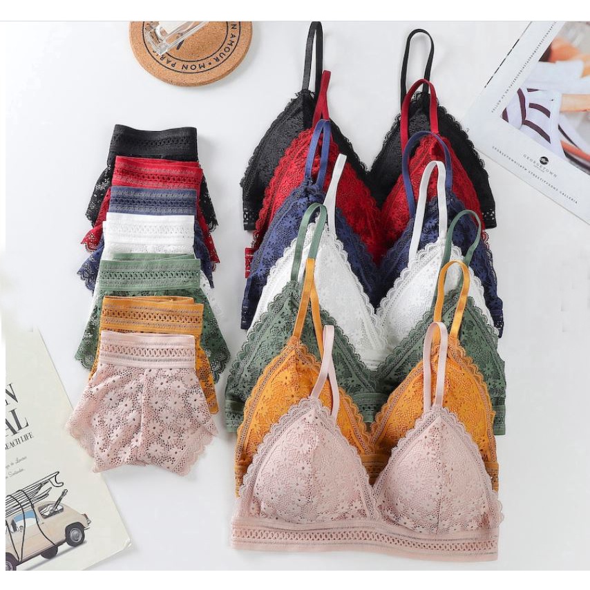 Đèn Led 38 / 85AB 38 / 85AB Chất Lượng Cao----Bộ Đồ Lót Hai Mảnh Phối Ren Không Gọng Hở Lưng Gợi Cảm 32 / 70AB