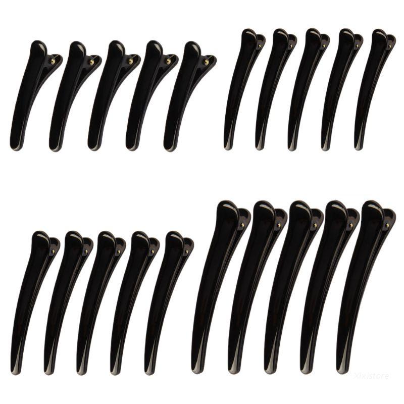 Kẹp tóc bằng nhựa màu đen chống trượt thiết kế chuyên dụng cho salon tóc