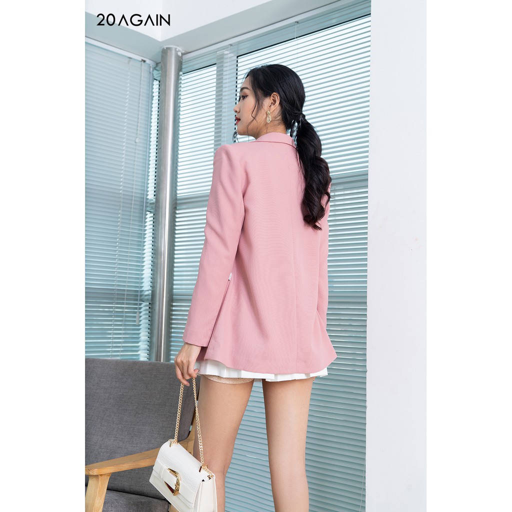 [Mã FAMALLT5 giảm 15% đơn 150k] Áo vest ngắn trên cạp hai hàng cúc 20AGAIN VDA1055 | BigBuy360 - bigbuy360.vn